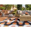 HomeStock Outdoor Washable Jupiter Orange & Pink 7' X 9', Machine Woven with Printed Designs, Coastal - 2 of 4