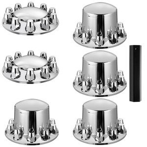 VEVOR Rear Front Axle Wheel Covers, Dome Axle Cover for Semi Truck, ABS Rust-Resistant Lug Nut Covers, Universal Fit, Installation Tool Included - 1 of 4
