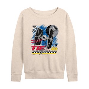 Women's - Star Wars - Tie Fighter Racing Lightweight French Terry Wide Neck Long Sleeve Shirt - 1 of 4