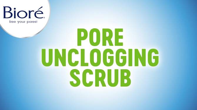 Biore Pore Unclogging Scrub, 2% Salicylic Acid, Oil-Free, Penetrates Pores, Clears Impurities - Unscented - 5oz, 2 of 8, play video