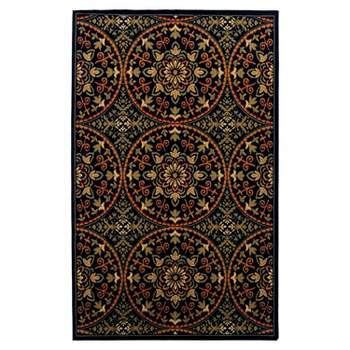Abstract Geometric Medallion Traditional Modern Casual Floral High-Traffic Power-Loomed Indoor Area Rug by Blue Nile Mills