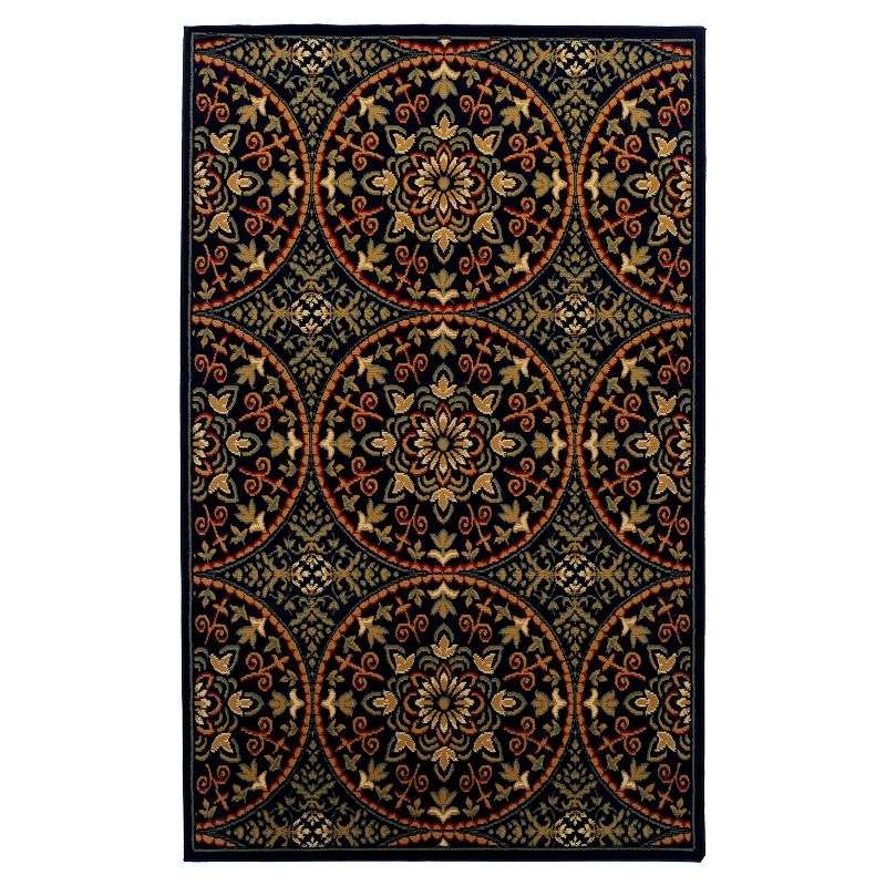 Abstract Geometric Medallion Traditional Modern Casual Floral High-Traffic Power-Loomed Indoor Area Rug by Blue Nile Mills, 1 of 6