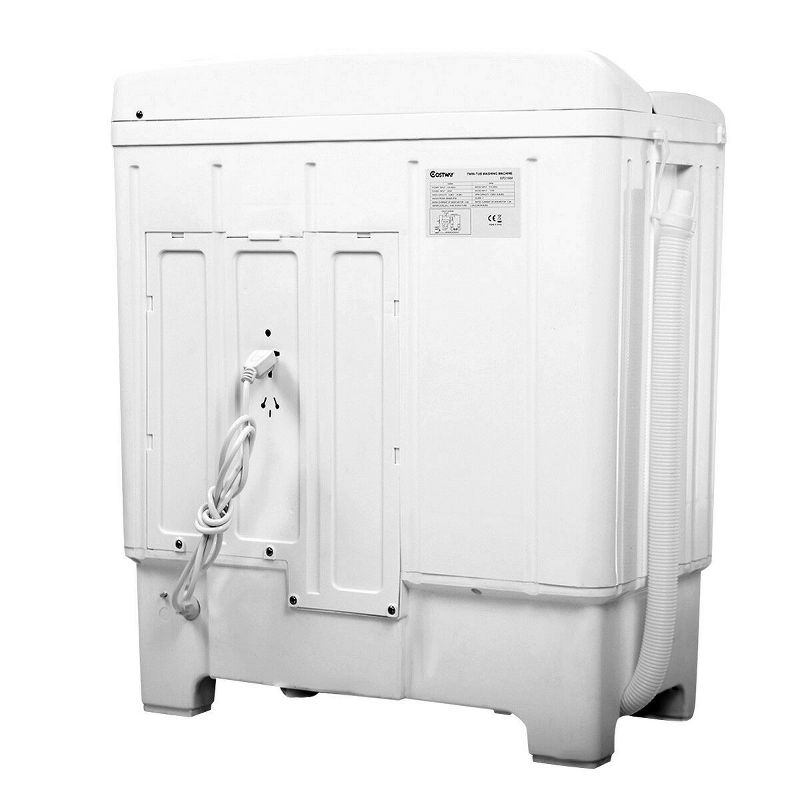 Costway 17.6lb Portable Mini Compact Twin Tub  Washing Machine Washer Spin Dryer, 4 of 11