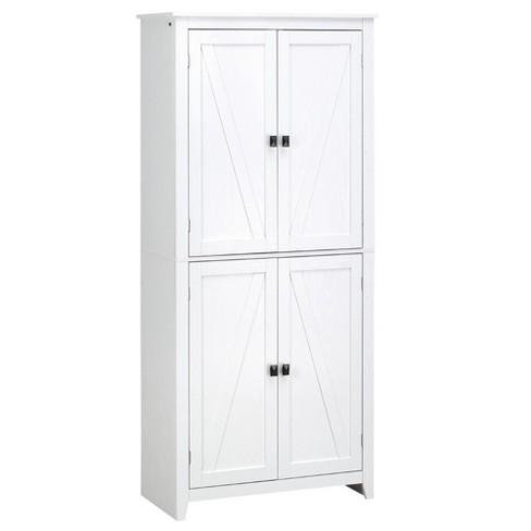 47 Kitchen Pantry Cabinets, Freestanding Kitchen Pantry Storage Cabinet  with Doors and Adjustable Shelves, Buffet Cupboards Storage Cabinet for  Home Office Use, White 