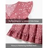PATPAT Mommy and Me Matching Outfits All Over Dots Pink Cross Wrap V Neck Ruffle Flutter-sleeve Dress - 4 of 4
