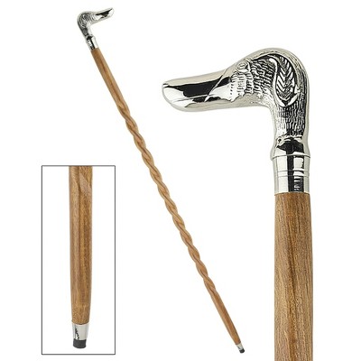 Design Toscano Empress Collection: Dog, Man's Best Friend Solid Hardwood Walking Stick