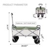 Utility Kids Wagon for Outdoor Garden Walking, Portable Beach Camping Trolley Cart with Foot Brakes, All-Terrain Collapsible Wagon for Fishing Green - 2 of 4