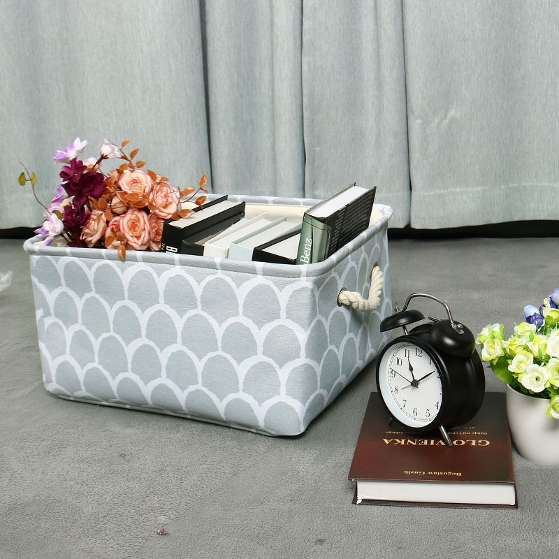 PiccoCasa Foldable Canvas Fabric Baskets Closet Containers Decorative Storage Bins 1 Pc, 1 of 9