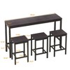 Modern Design Kitchen Long Dining Table Set With 3 Stools - ModernLuxe - 3 of 4