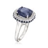 Ross-Simons 5.70 ct. t.w. Sapphire and .10 ct. t.w. White Topaz Ring in Sterling Silver - 3 of 4