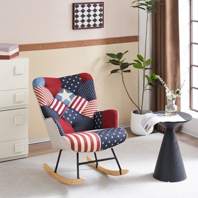 Ferpit Upholstered Wingback Rocking Chair With Rubberwood Rockers Flag   GUEST A22d0ded Bfb6 4fd2 9ad5 Fc261a8f9ede