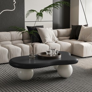 Coolbiibla Modern Irregular Low Cloud Shaped Coffee Table,Cloud Coffee Side Table for Living Room,Bedroom with 3 Ball Legs,Indoor End Table - 1 of 4