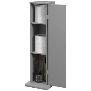 Aghana Digitals Modern Country 3-Tier Bathroom Corner Cabinet with Tissue Hole, Gray Engineered - 1 of 4