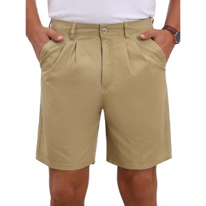 INSPIRE CHIC Men's Above Knee with Pockets Mid Waisted Formal Shorts - 1 of 4