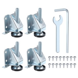 Unique Bargains Metal Non-Skid Adjustable L-Shaped Leveler Legs for Chairs 4 Pcs - 1 of 4