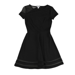 bar III Womens Mesh Trim Fit & Flare Dress - 1 of 2