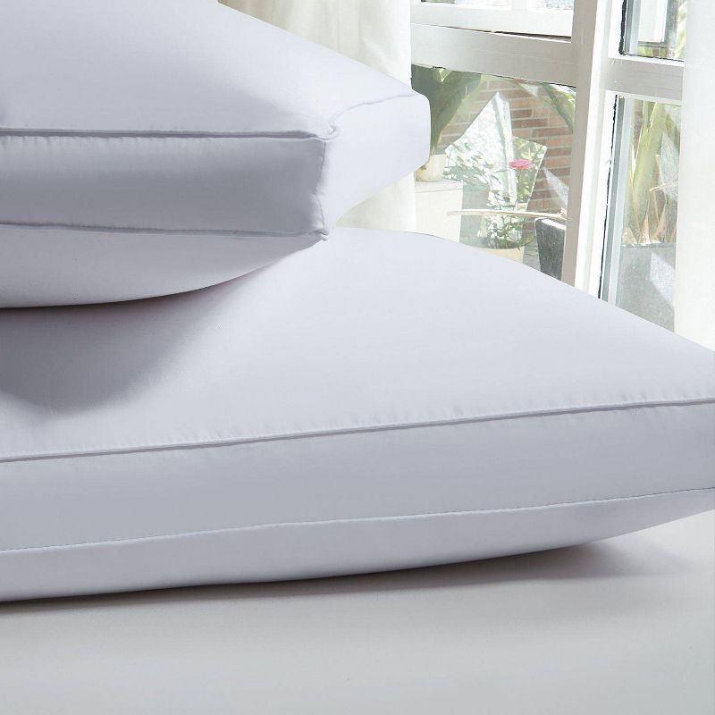 Sateen Cotton Firm European Goose Down Bed Pillow - Beautyrest, 4 of 6
