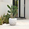 LuxenHome 14.6-Inch Round White Geometric MgO Planter - 3 of 4