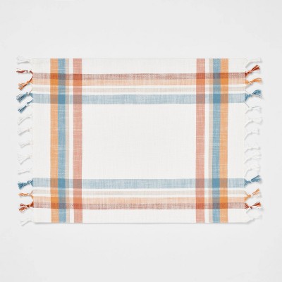 Cotton Harvest Plaid Placemat with Fringe - Threshold™