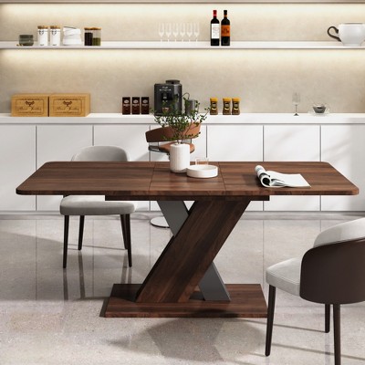 FURNIinspire Dining Tables Multifunctional Extendable Console Table, Rectangular Kitchen Table, Dining Room Table, Brown, 70.87"*33.46"*29.53"