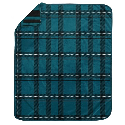 Jacksonville Jaguars Teal and Black Plush Throw Blanket