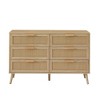KIGFTSOD 6 Double Dresser with rattan drawers, Natural - 4 of 4