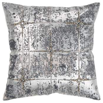 20"x20" Oversize Abstract Square Throw Pillow Silver/Gold - Rizzy Home