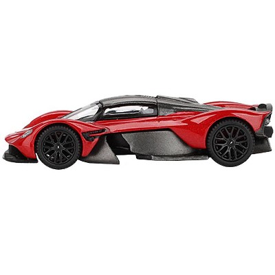 Aston Martin Valkyrie Hyper Red with Carbon Top 1/64 Diecast Model Car