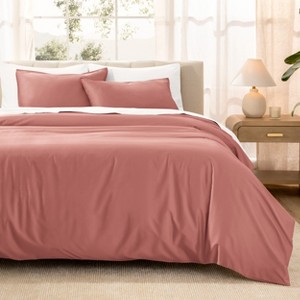 400 Thread Count Organic Cotton Sateen Duvet Cover and Sham Set by Bare Home - 1 of 4