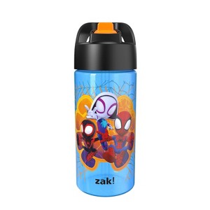 Zak Designs 16 fl oz Glow in the Dark Cypress Spider-Man Polypropylene Straw Bottle Blue - 1 of 4