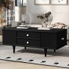 47.2" Transitional Rectangle Coffee Table with Drawers and Hidden Side Storage,Modern Living Room Center Table-Baofuwish - 2 of 4