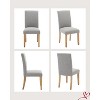 Heavy Duty Modern Fabric Upholstered Dining Chairs Set of 2 Ergonomic Curved Back Wood Legs 265lbs Capacity - 4 of 4