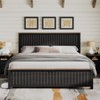 AMERLIFE Farmhouse Bed Frame with 47" Tall Headboard and Sliding Barn Doors - 2 of 3