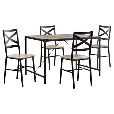 5pc Metal And Wood Angle Iron Dining Kitchen Set ...