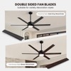 Ludomide 60" Modern Ceiling Fans With Lights And Remote & APP Control, Black Industrial Chandelier Dimmable LED Ceiling Fan Light - 4 of 4