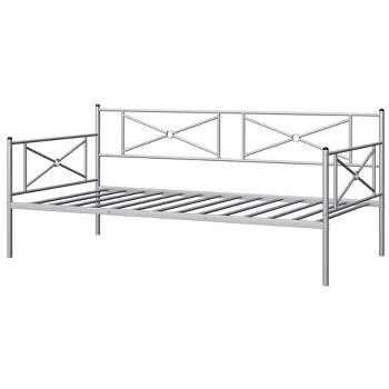 Costway Metal Daybed Frame Twin Size Slat Support Mattress Foundation Living Room White\Black\Silver