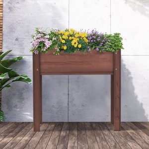 Okak 31/40/48IN Modern Raised Garden Bed with Legs, Wooden Garden Bed, Planter Box for Outdoor Plants, Flowers, Fruits, Vegetable, Herb - 1 of 4