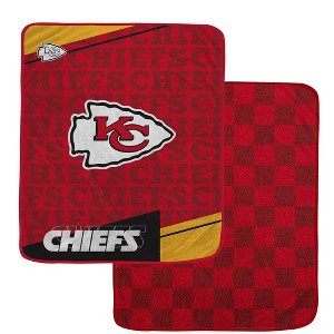 NFL Kansas City Chiefs Diagonal Ghost Checker Double Sided Ultra Cozy Blanket - 1 of 3