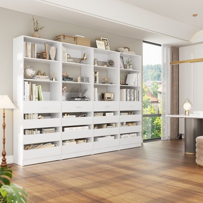 Aheaplus Closet System with 4 Drawers and Adjustable Shelves