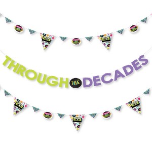 Big Dot of Happiness Through the Decades Party Letter Banner Decoration 36 Banner Cutouts and Through the Decades Banner Letters - 1 of 4