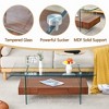 GlasFlength Rectangular Coffee Table with Tempered Glass Top, Double Layer Design, Suitable for Living Room, Patio, Brown, 43.3" * 23.6" * 16.7" - 2 of 4