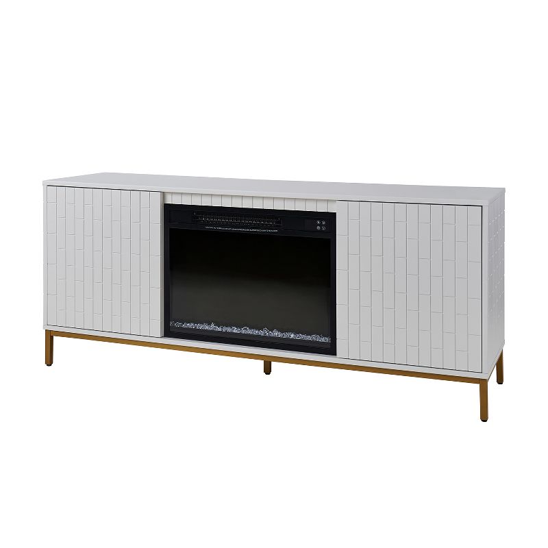 Mariah DVD storage 2-in-1 multi-functional storage TV Stand with fireplace|Artful Living Design-Off white, 1 of 11