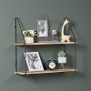 SEVOBAL Utility Storage Shelves Bookshelf Wood Standing Rack Rustic Floating Set of 2 Wall Mounted Storage for Room, Kitchen, Brown, 27.6"*10"*3.7" - 2 of 4