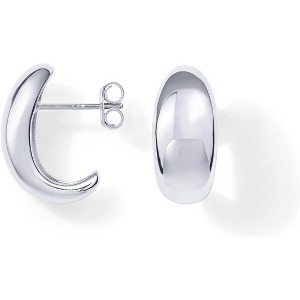 14K Gold Plated Huggie Hoops | 925 Sterling Silver Posts, Dome Design for Women - 1 of 4