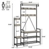 Parent-Child Coat Rack Shoe Bench Industrial Hall Tree with Bench and Shoe Storage Coat Tree Entryway Large Organizer with storage Cubbies, Hooks - 4 of 4