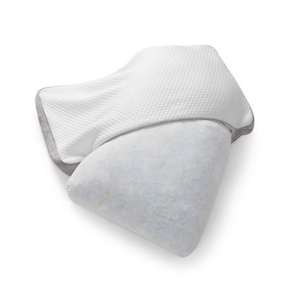 Bryt White and Gray Gel Foam Side Sleeper Pillow