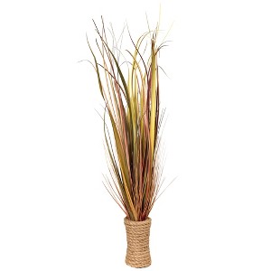 Northlight 34" Red Artificial Grass Plant in a Rope Pot - 1 of 4