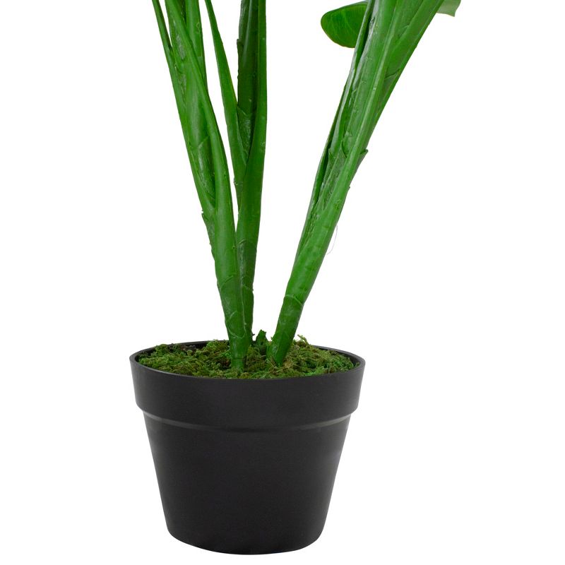 Northlight 41" Red and Black Potted Tropical Artificial Anthurium Plant In a Black Pot, 4 of 5