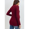 Hello Miz Women's Ribbed Long Sleeve Mock Neck Maternity Sweater Top - 3 of 4
