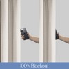 Awesome Home  Linen Blend Total Blackout Grommet Curtains Pair - 2 of 4